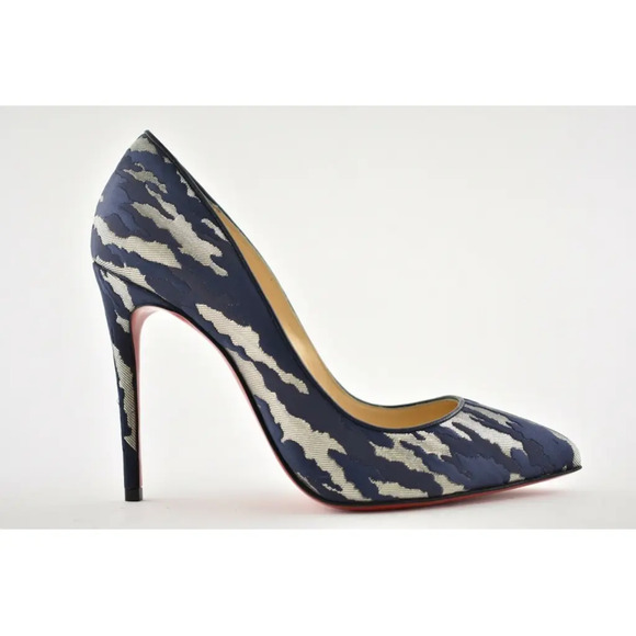 Christian Louboutin Pigalle Follies 100 Blue Camo JQ Camouloubi Heel Pump 36.5 - Picture 2 of 12